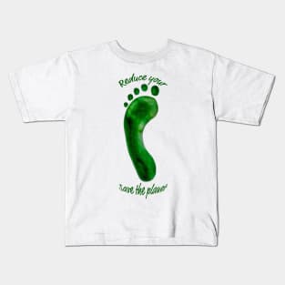 Reduce Your Footprint Save The Planet Kids T-Shirt